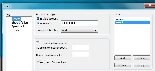 Chọn thư mục chia sẻ tại mục Shared Folder