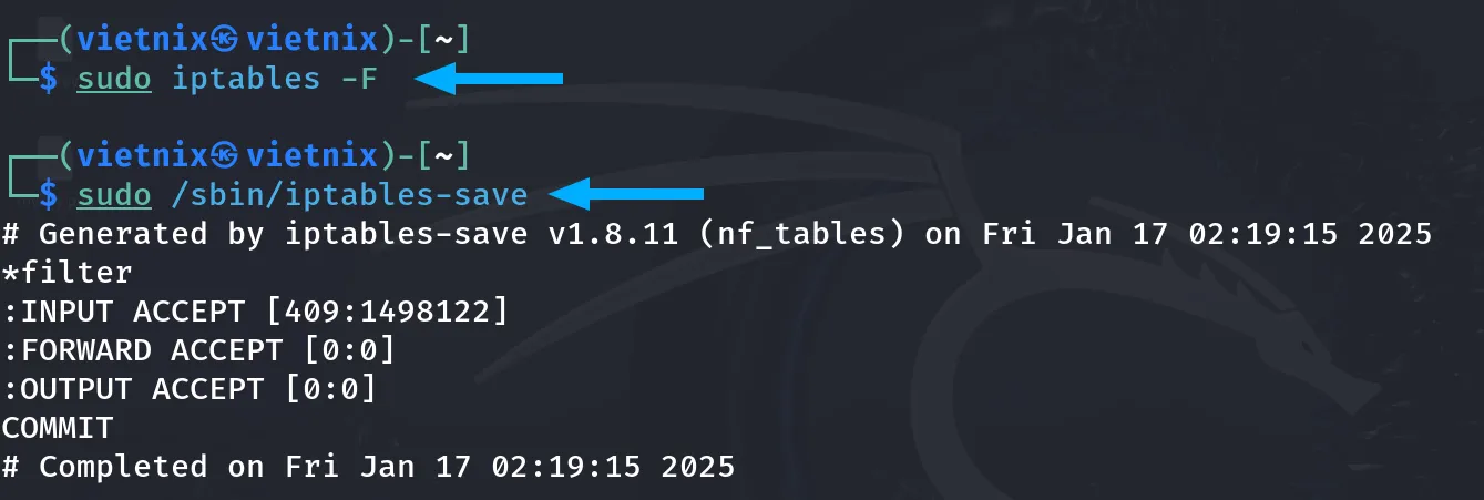 Tắt firewall