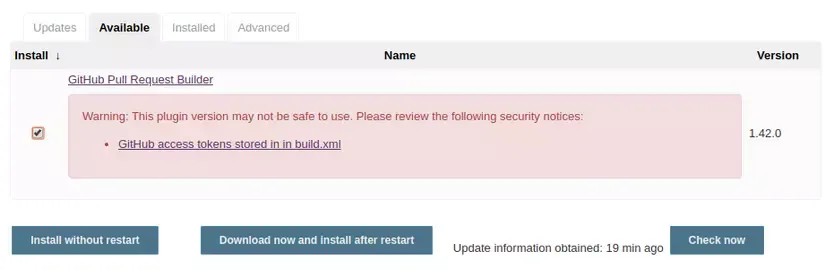 Jenkins là gì? Cách cài đặt và cấu hình Jenkins cho người mới 72 Tìm kiếm tên plugin và chọn không cần khởi động lại