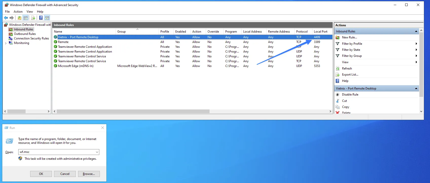 Mở port mới trên Firewall