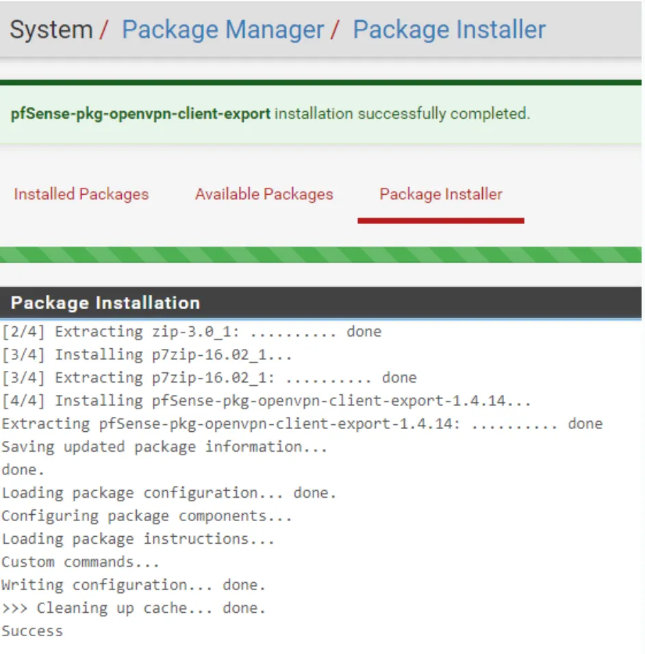 Cách cấu hình OpenVPN trên PFSense đơn giản nhất 65 Hoàn thành cài đặt gói OpenVPN Client Export