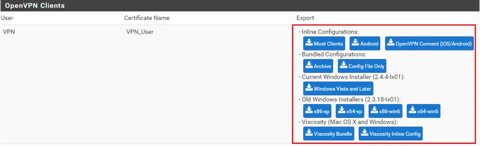 Cách cấu hình OpenVPN trên PFSense đơn giản nhất 68 Hiển thị các tùy chọn tải xuống