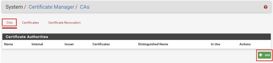 Cách cấu hình OpenVPN trên PFSense đơn giản nhất 41 Thêm Certificate Authority