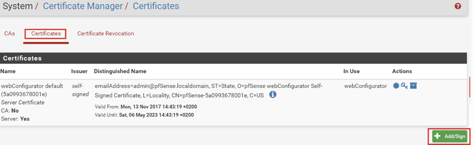 Cách cấu hình OpenVPN trên PFSense đơn giản nhất 43 Tạo chứng chỉ máy chủ OpenVPN trên PFSense