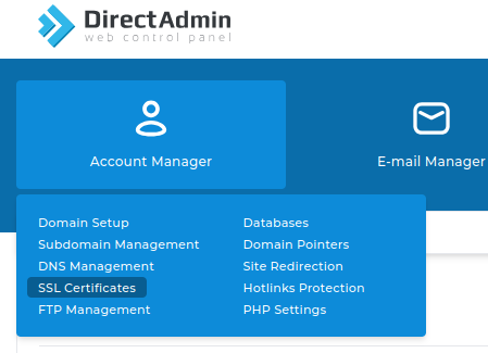 Tạo SSL trong Direct Admin