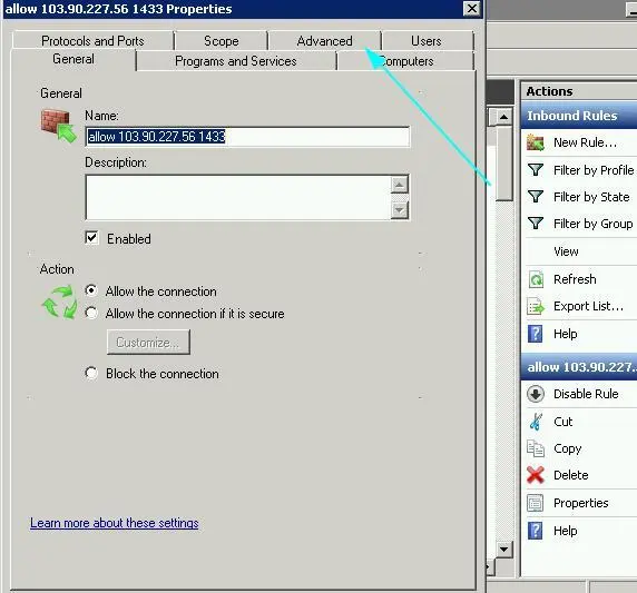 mở port trên firewall