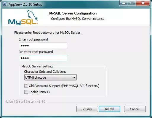 Đặt cấu hình MySQL