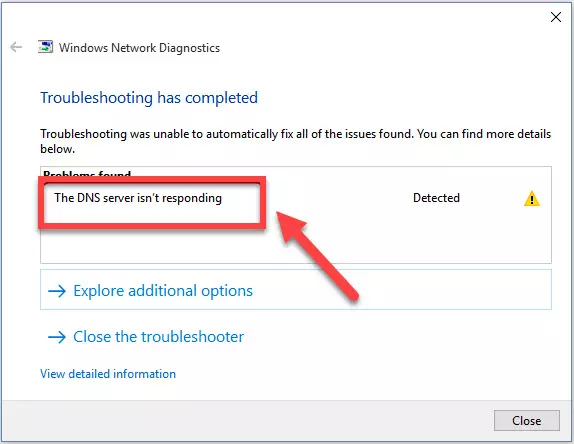 Minh hoạ lỗi DNS server isn't responding
