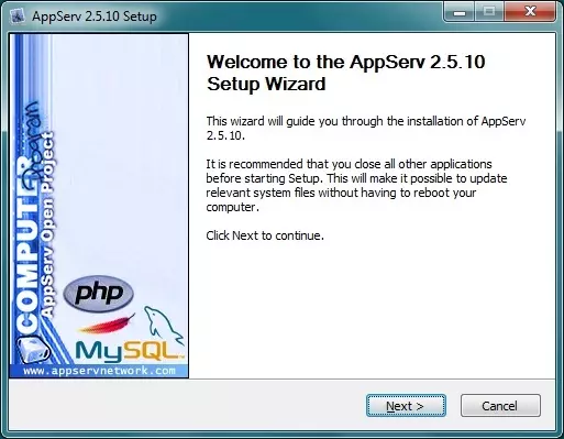 Kích hoạt file appserv