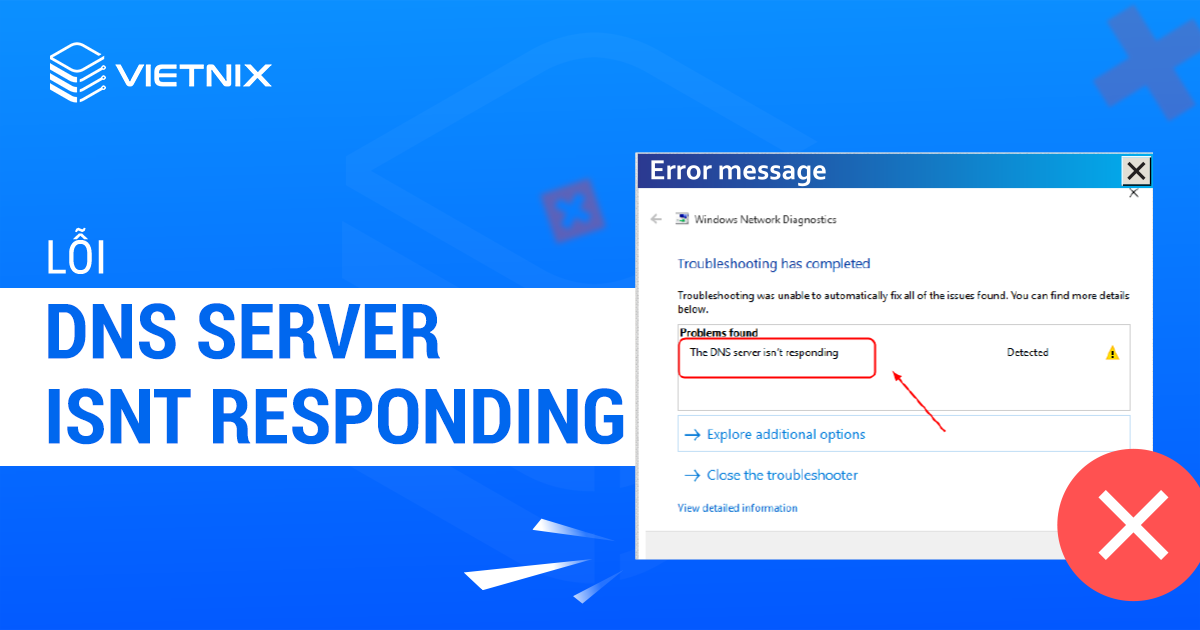 Lỗi DNS server isn't responding