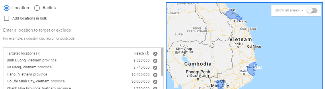 Nhắm mục tiêu theo vị trí của Google Ads