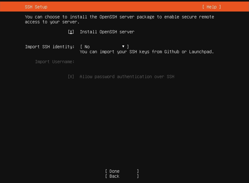 SSH setup