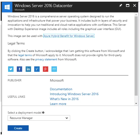 Chọn Server Image cho VPS Azure