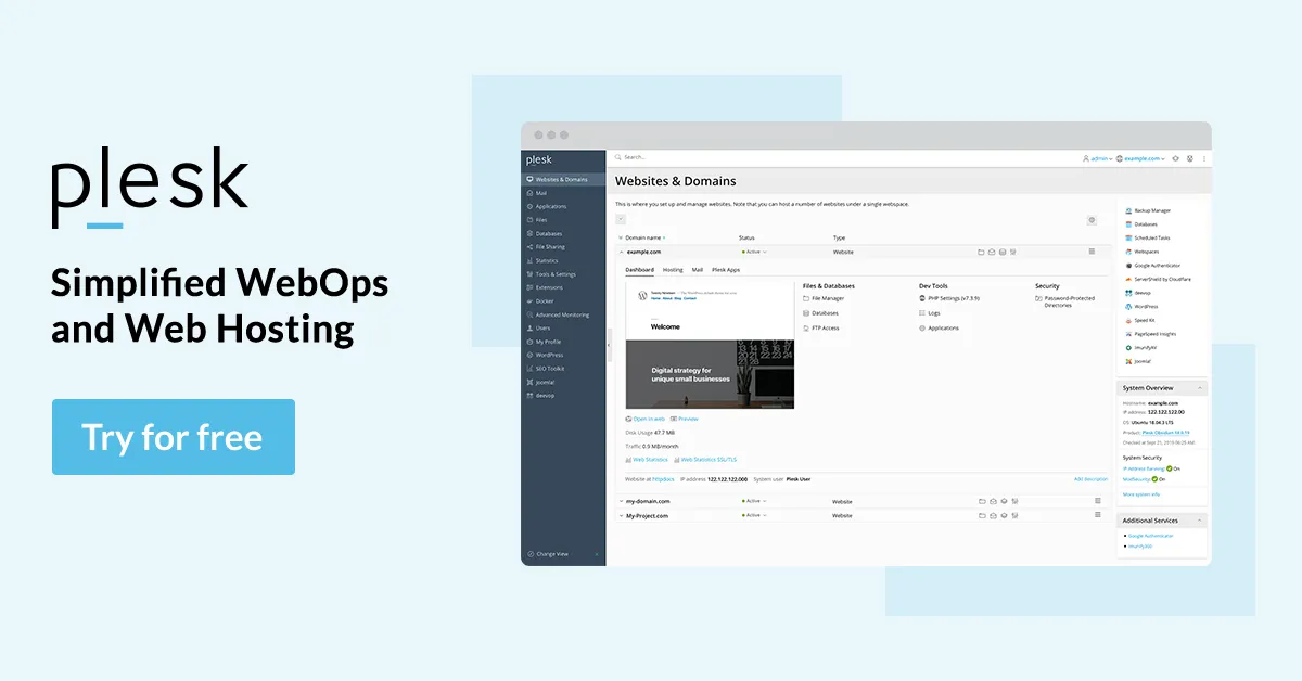 Plesk - Phần mềm quản lý VPS đơn giản
