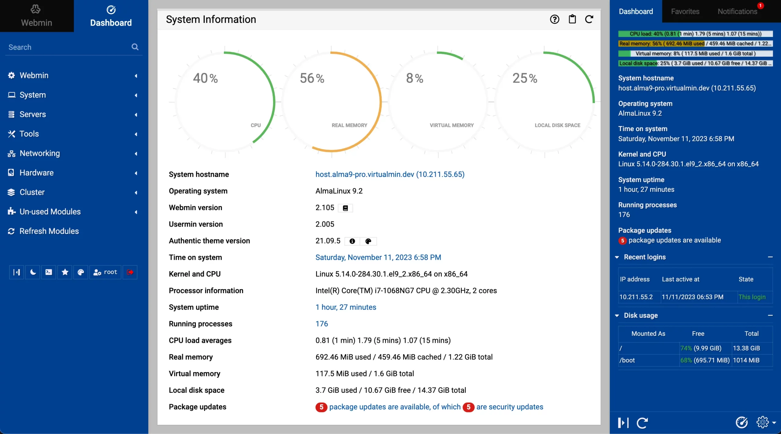 Webmin là một phần mềm quản lý hosting được thiết kế dành cho việc quản trị hệ thống máy chủ Unix và Linux