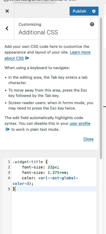 Additional CSS