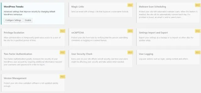 Bảng điều khiển iTheme Security Pro
