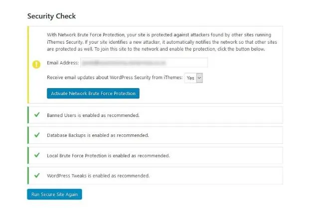 Cấu hình iTheme Security Pro