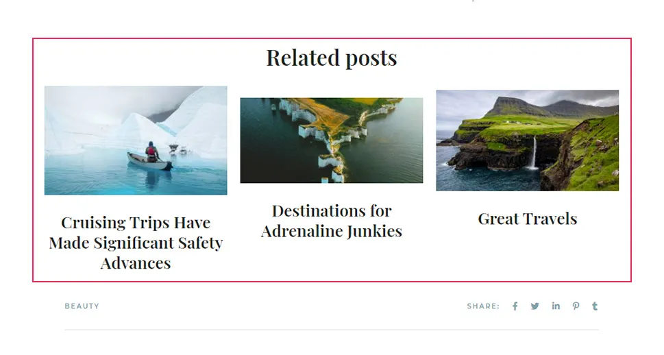Giao diện bài viết liên quan trong WordPress