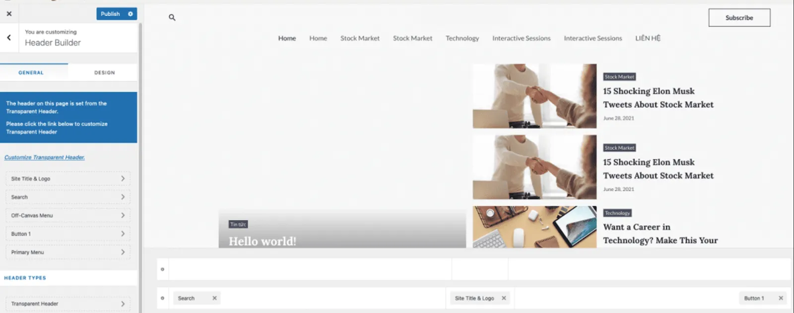 Header Builder