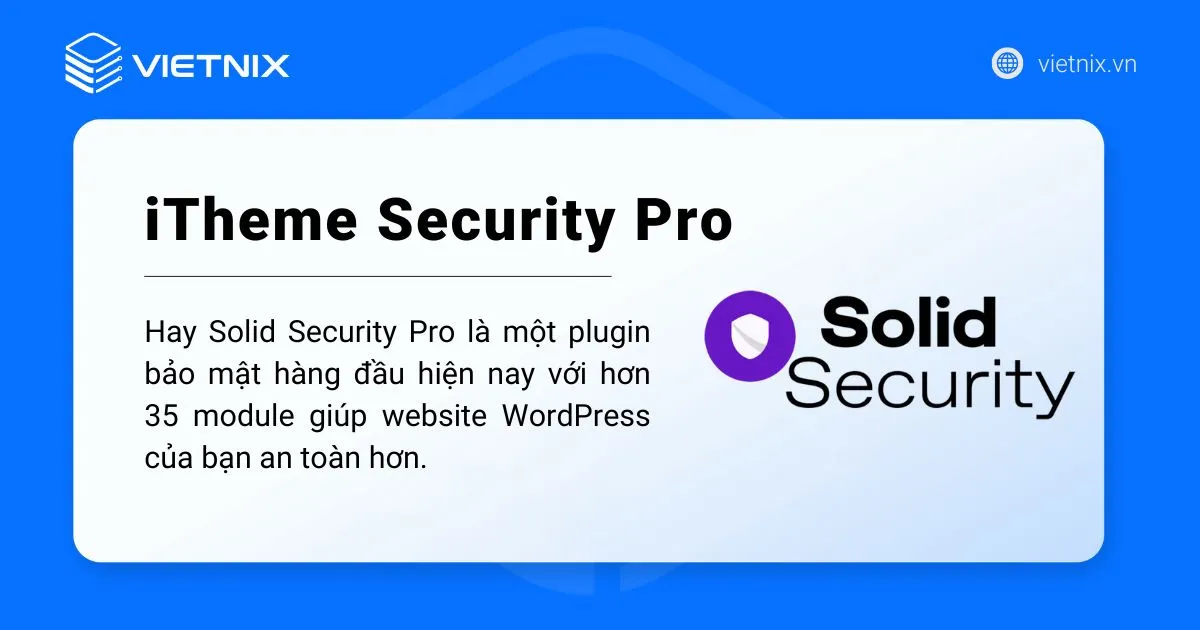 iTheme Security Pro là plugin bảo mật hàng đầu hiện nay