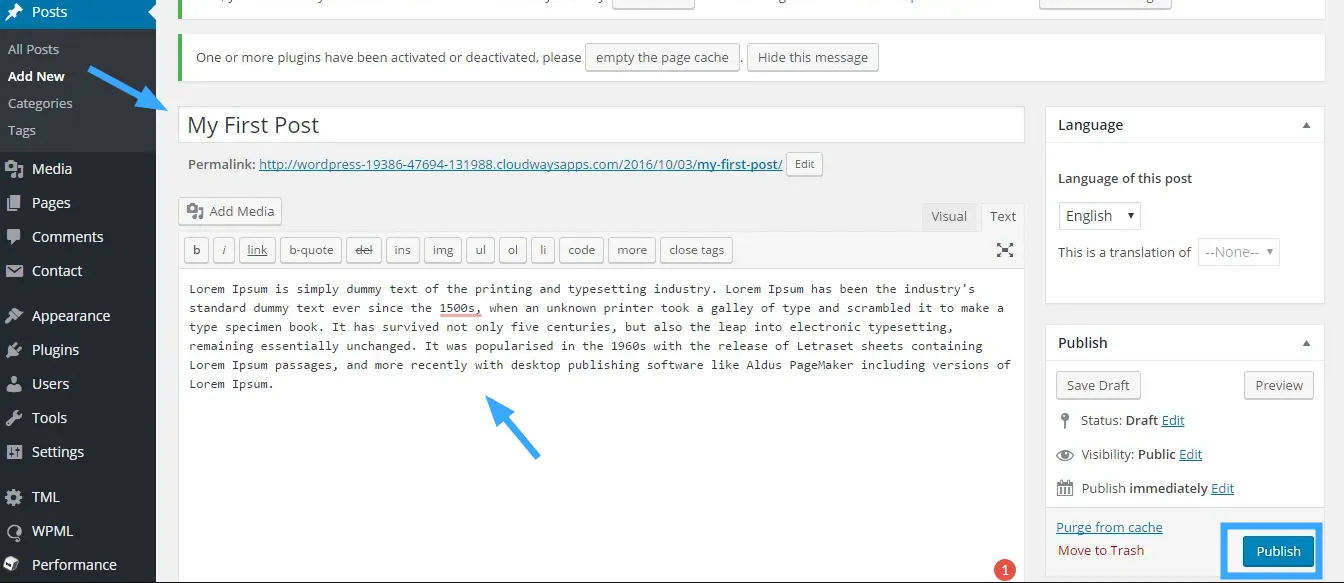 Hướng dẫn thêm bài viết tiếng Anh trên website đa ngôn ngữ WPML