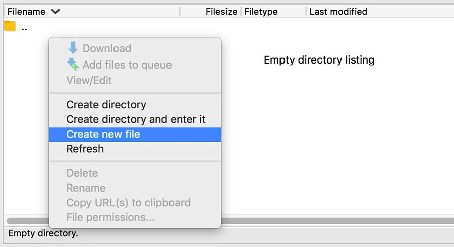 tạo file trong directory