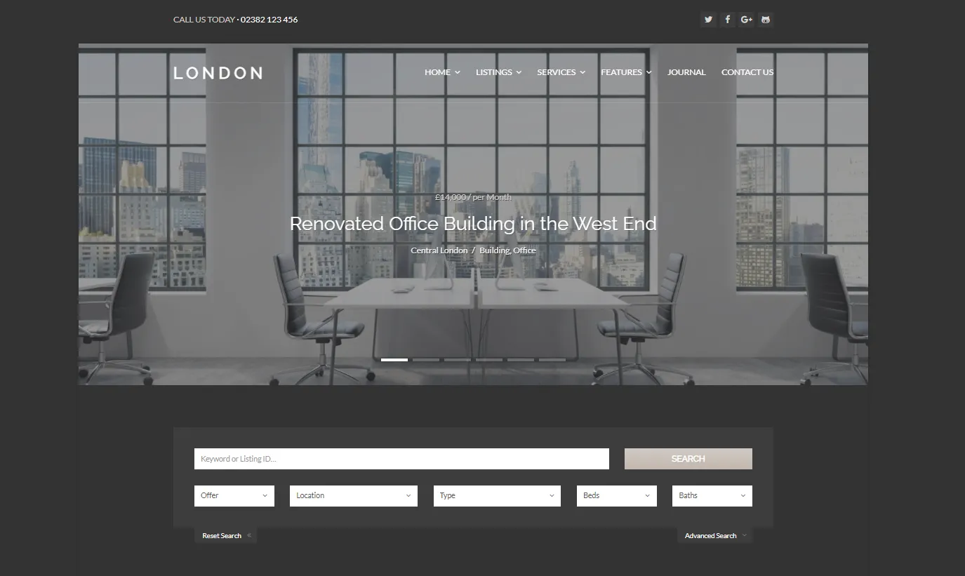London - Theme WordPress bất động sản
