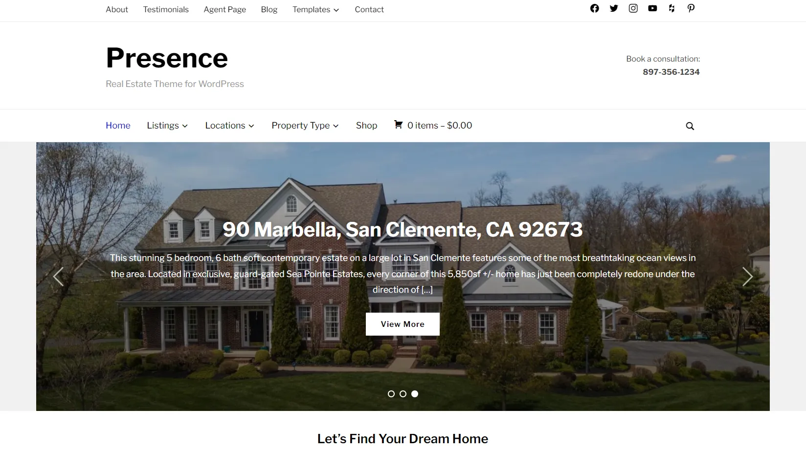 Theme bất động sản WordPress Presence Theme bất động sản WordPress Presence