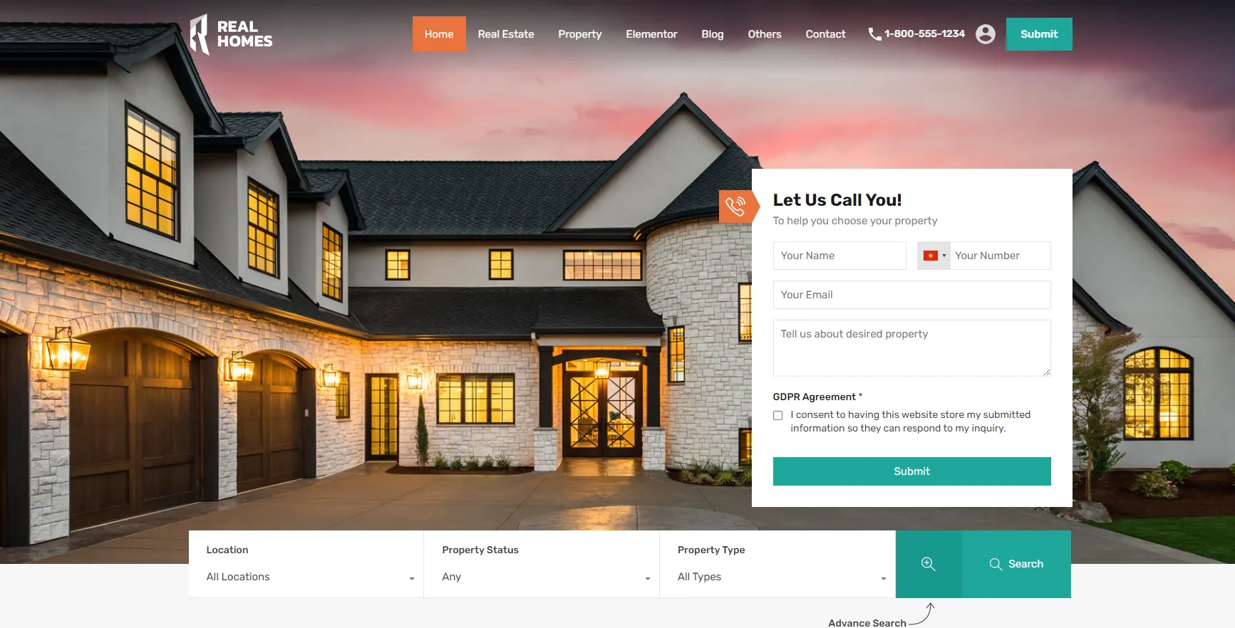 Theme WordPress bất động sản Realhome