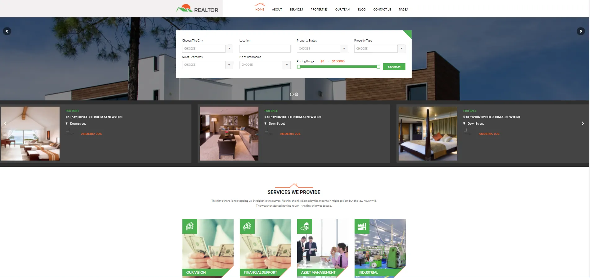 Theme WordPress bất động sản Realtor Theme WordPress bất động sản Realtor