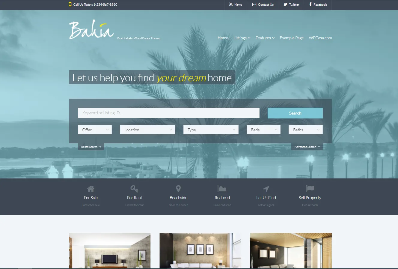 Theme WordPress bất động sản Bahia