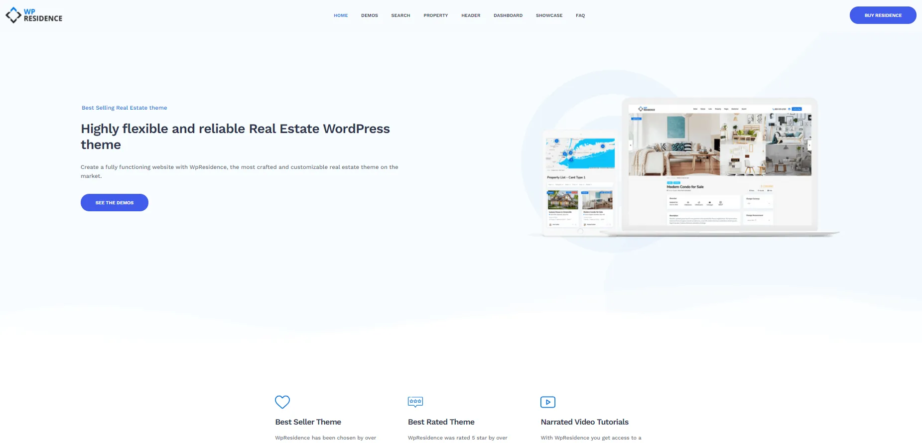 WPResidence theme WordPress bất động sản