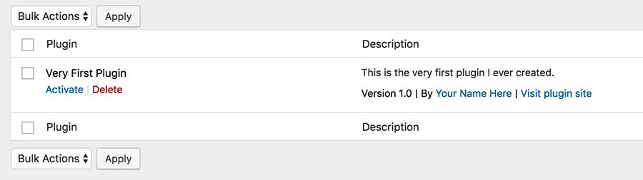 upload very first plugin