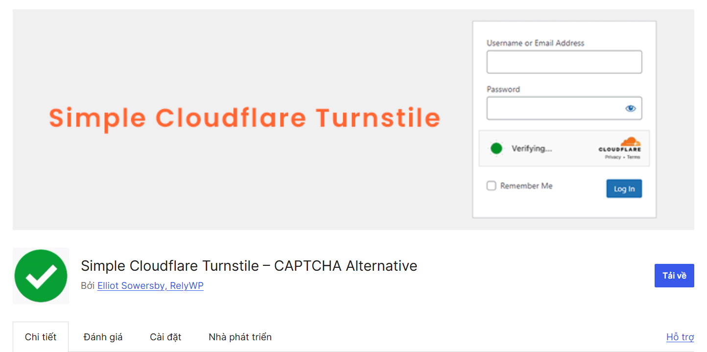 Plugin Simple Cloudflare Turnstile