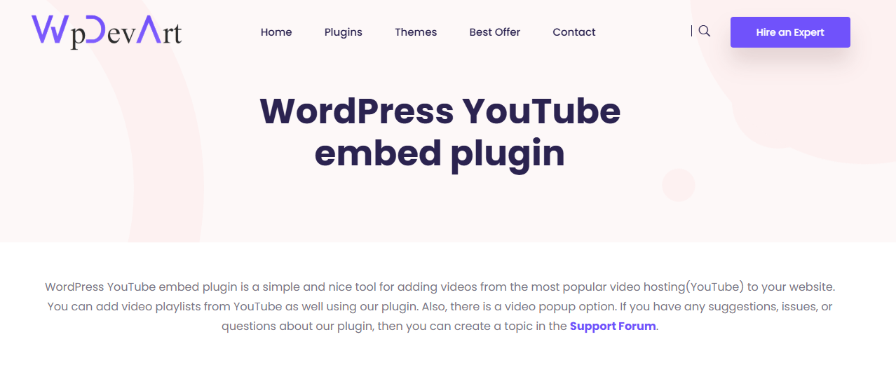 WordPress YouTube Embed Plugin