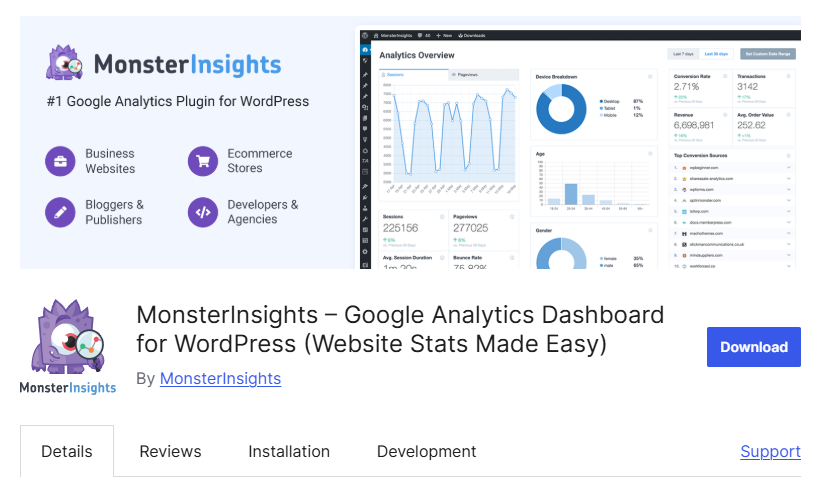 Plugin MonsterInsights