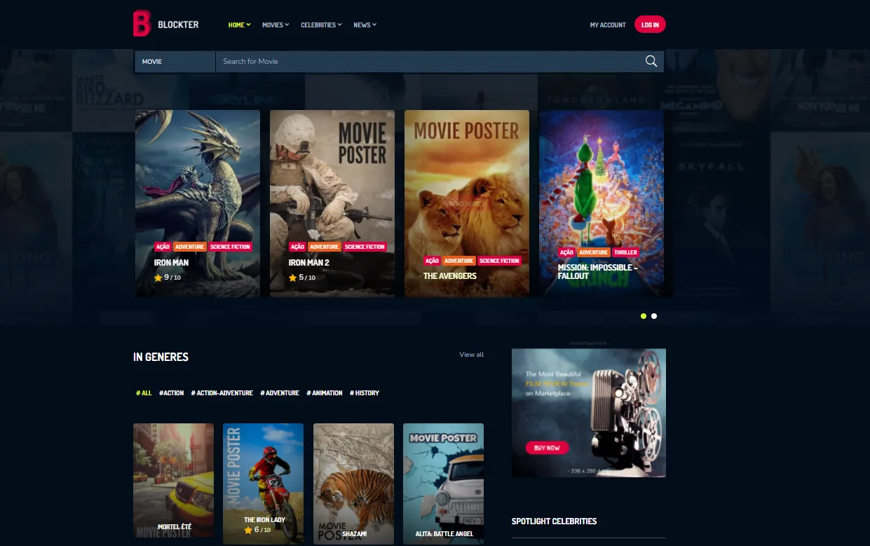 Theme phim WordPress Blockter