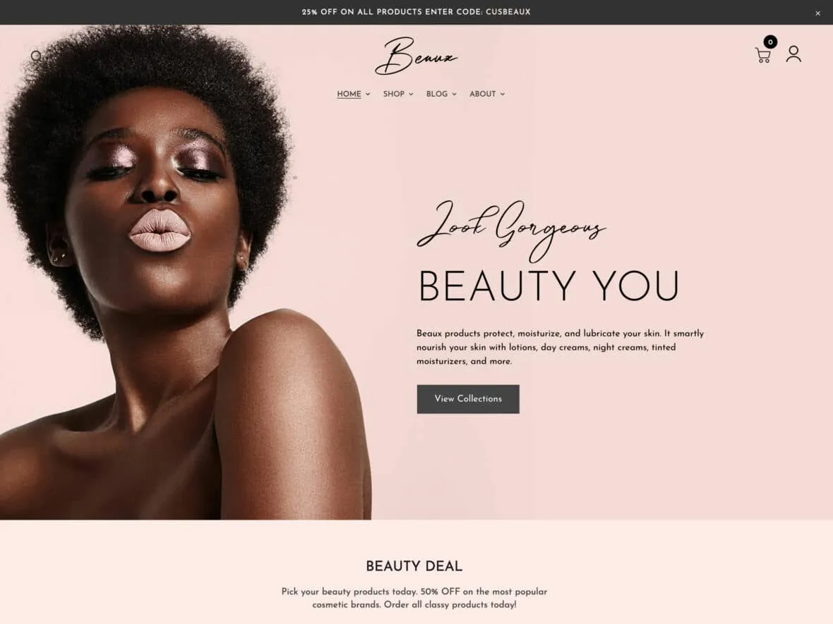 Theme WordPress bán hàng mỹ phẩm - Beaux