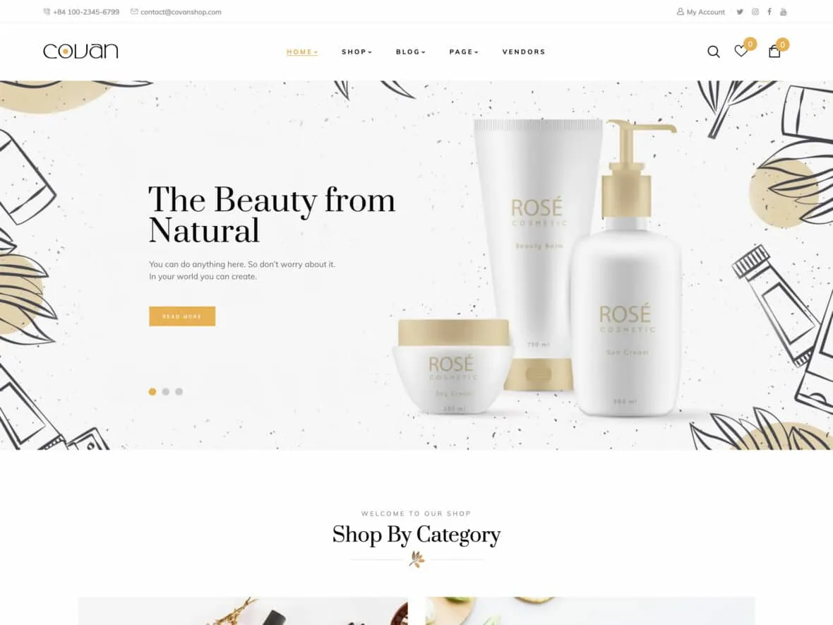 Theme bán hàng mỹ phẩm WordPress - Covan