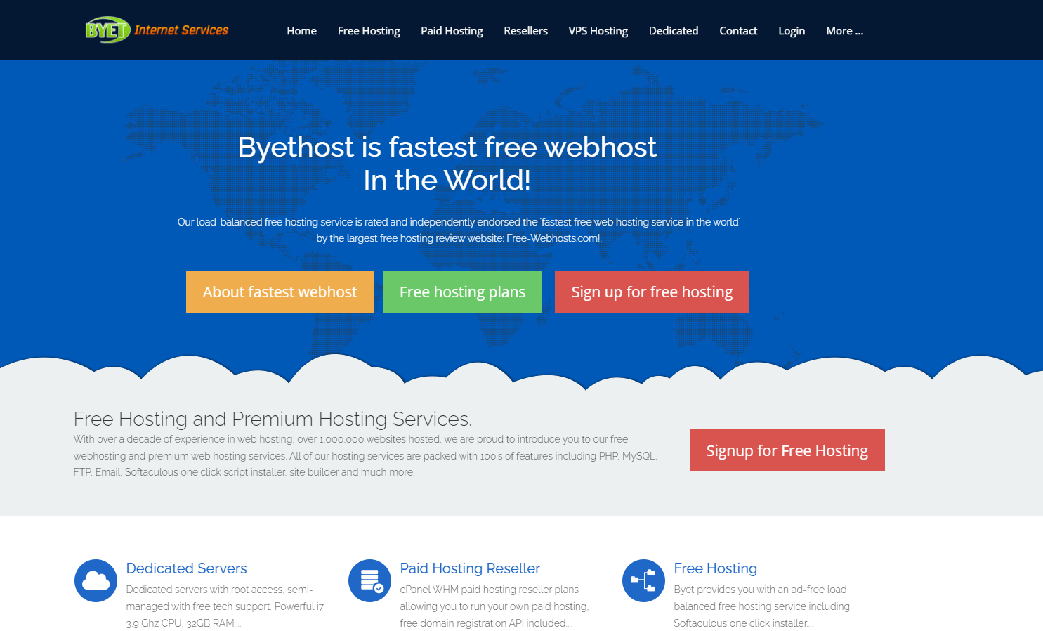 Byet Host là một nhà cung cấp dịch vụ PHP Hosting bao gồm cả gói miễn phí và trả phí