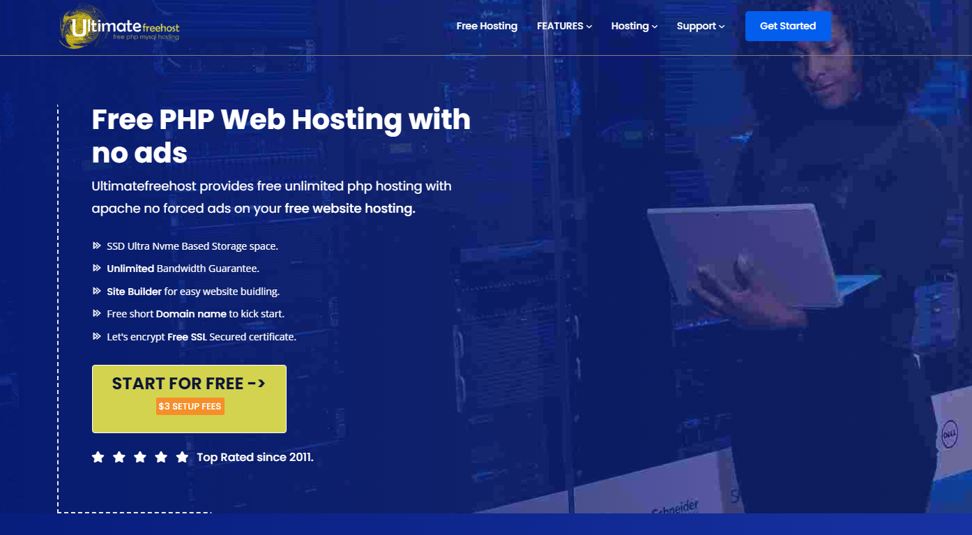 UltimateFreeHost là một nhà cung cấp dịch vụ PHP Hosting giá rẻ tại Ấn Độ