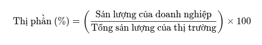 Cách tính thị phần theo số lượng sản phẩm bán