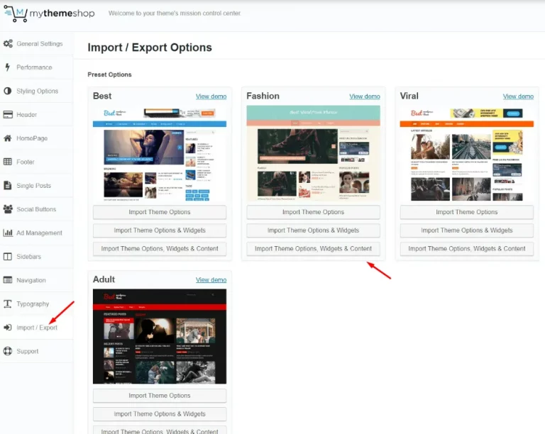 cài đặt theme giống với demo