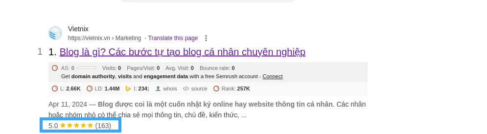 Kết hợp Rich Snippets 