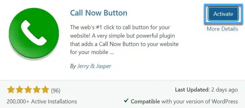 Plugin Call Now Button