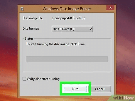 Sử dụng CD để burn file ISO thành CD boot