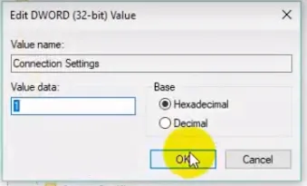 Data từ 1 thành 0 và chọn OK