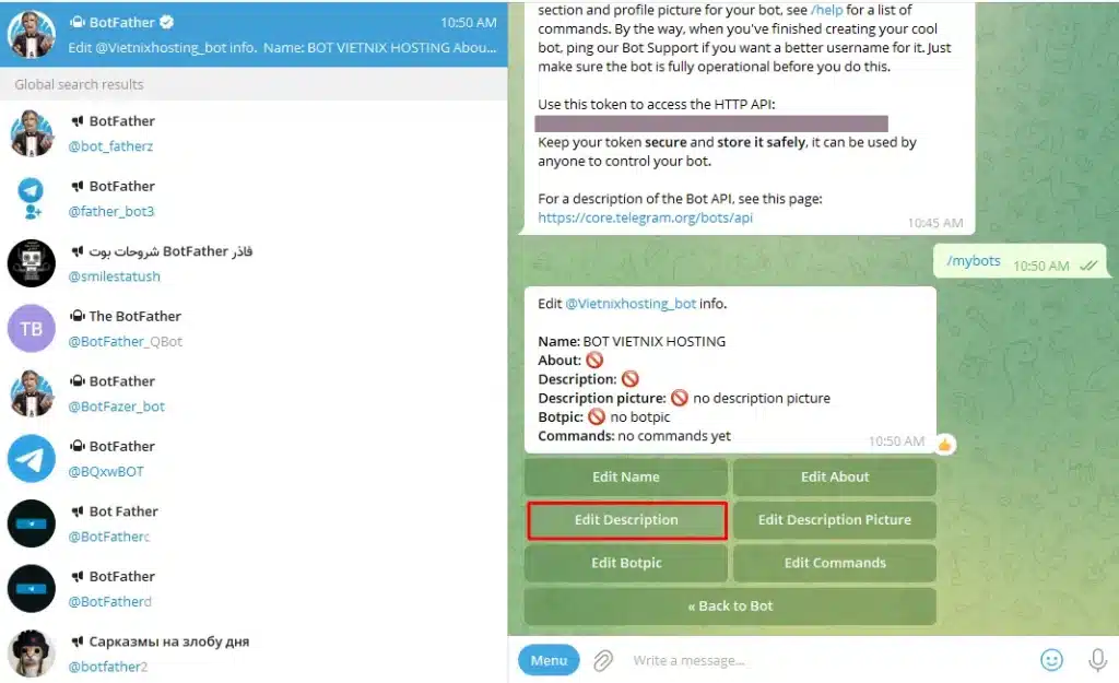 tạo Bot Telegram