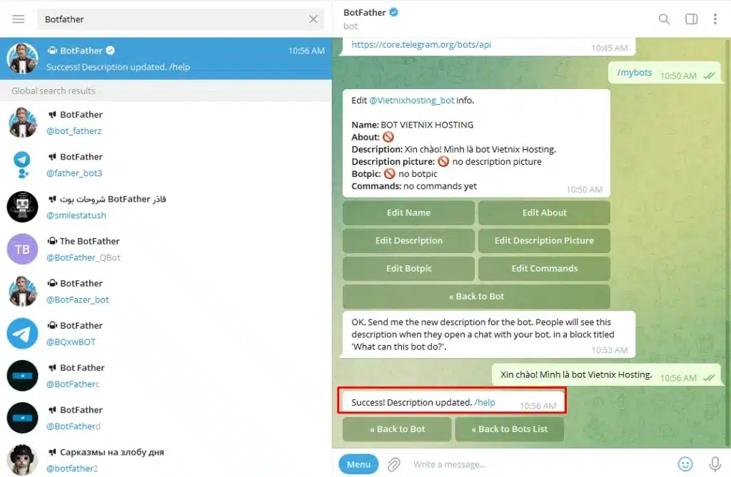 tạo Bot Telegram